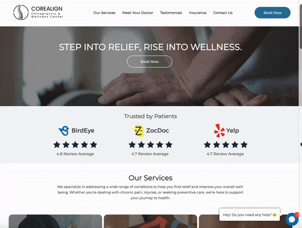 Chiropractic Website Scroll