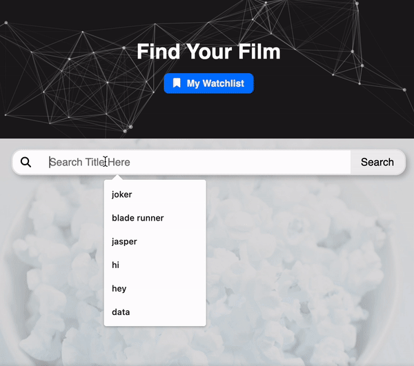 Movie Watchlist App UI Preview