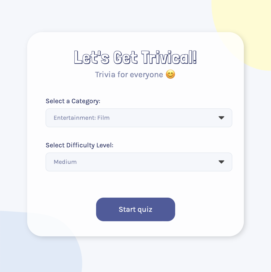 trivical quiz app preview
