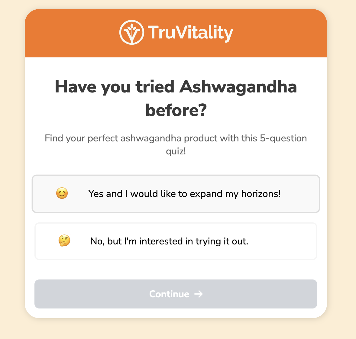 TruVitality affliate quiz static image